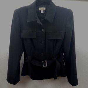 TALBOTS Womens Blazer Jacket w/Belt Classic Office Wear‎
